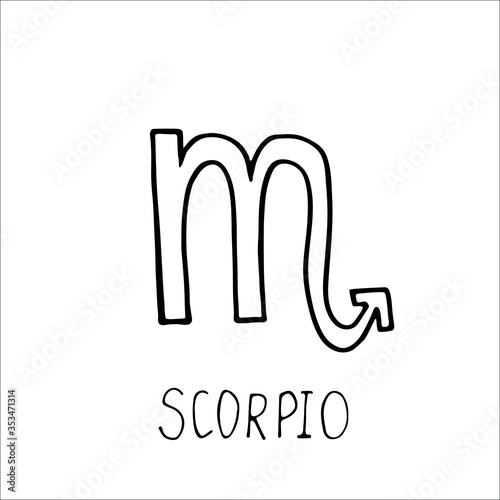 Scorpio isolated single simple astrology sign in vector