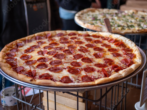 pizza on a table