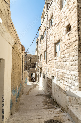 AMMAN  JORDAN - FEBRUARY 15  Streets of Amman the capital city of Jordan  on 15th February 2019 in Amman  Jordan.
