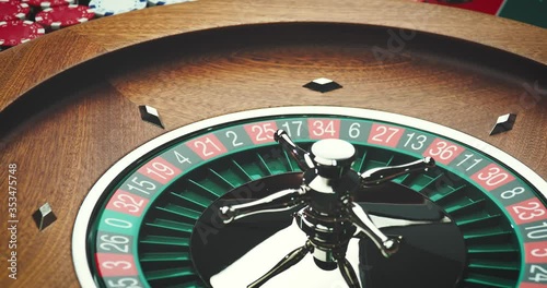 Roulette wheel close up at the Casino - Selective Focus