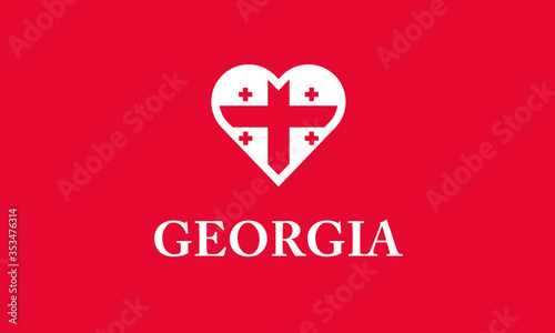 Georgia heart love symbol flag country