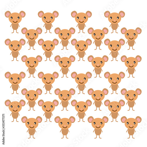 Fototapeta Naklejka Na Ścianę i Meble -  Cute Mouses design background