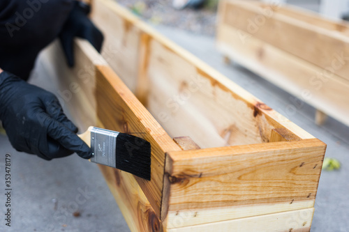 Cedar flower planter troughs