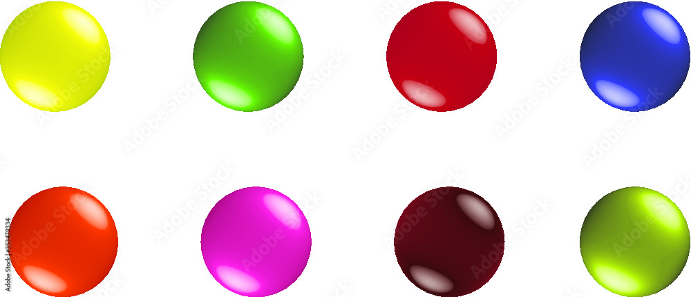Set of 8 colorful buttons or candies web graphic elements 