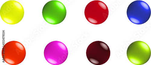 Set of 8 colorful buttons or candies web graphic elements 