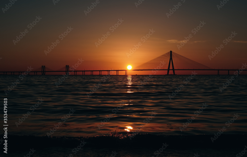 Bandra Worli Sea Link sunset view,
A beautiful evening in Mumbai, Maharashtra, India