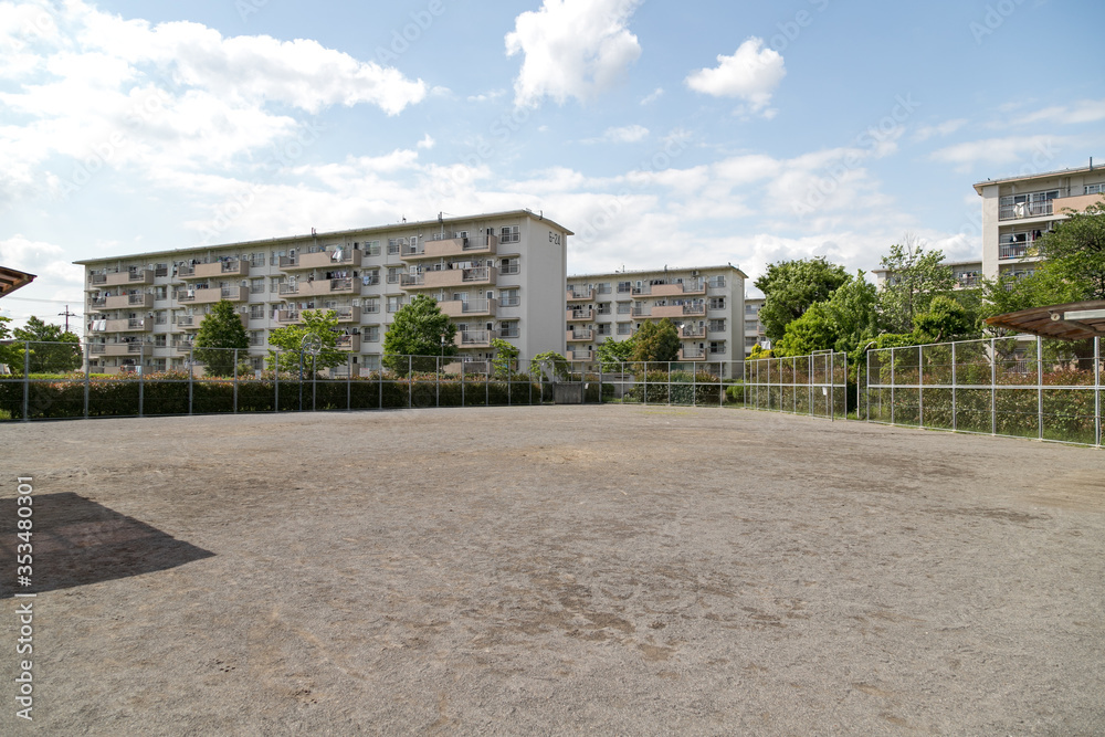 団地の中にある公園　埼玉県春日部市　日本