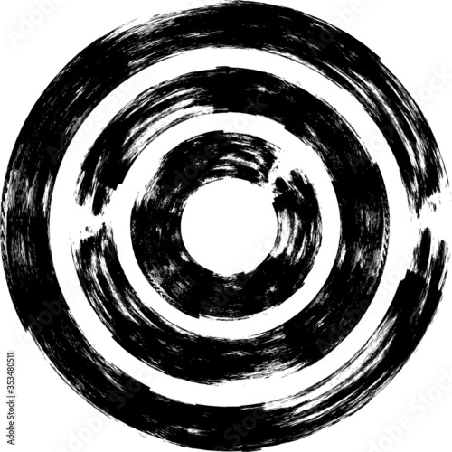 Circular texture. Distressed uneven grunge background. Abstract vector illustration. Overlay to create interesting effect and depth. Isolated on white background. EPS10.