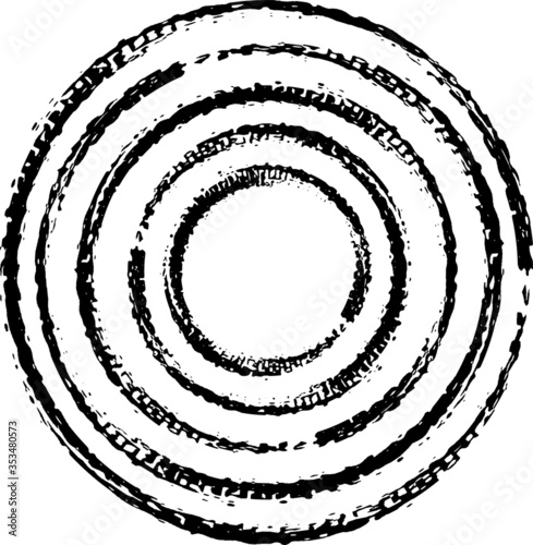Circular texture. Distressed uneven grunge background. Abstract vector illustration. Overlay to create interesting effect and depth. Isolated on white background. EPS10.