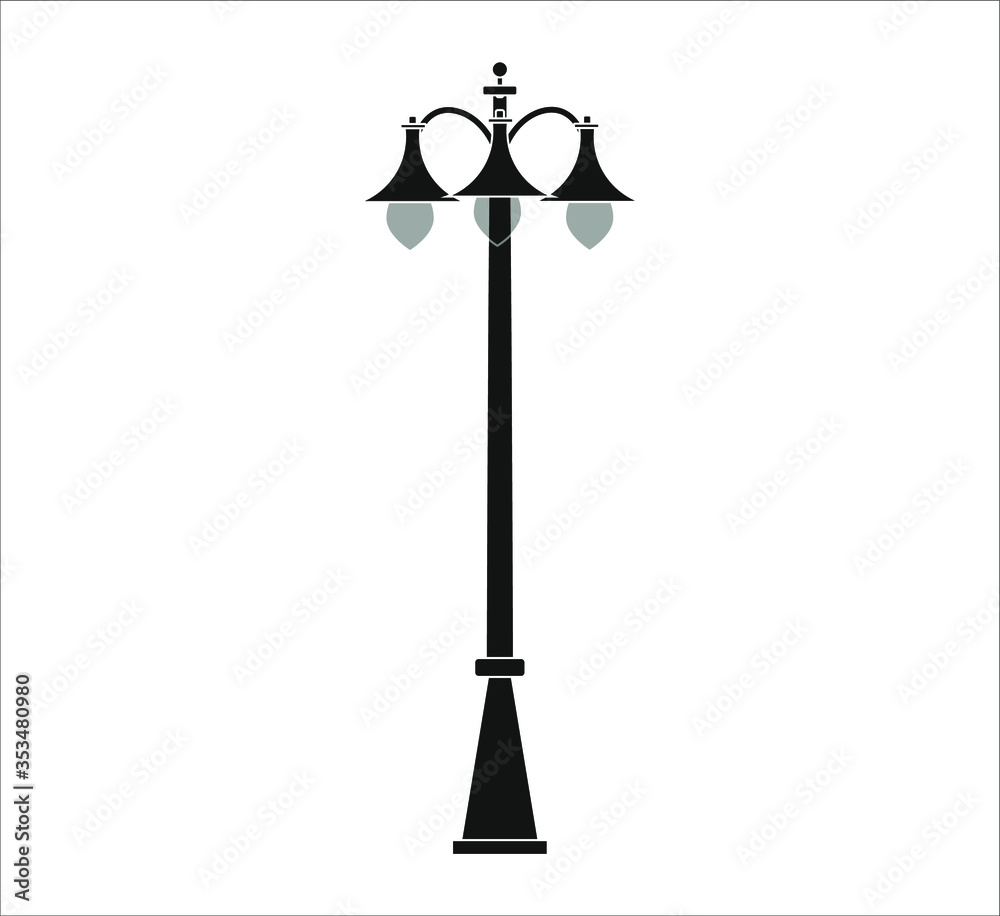 street lamps. illustration for web and mobile
