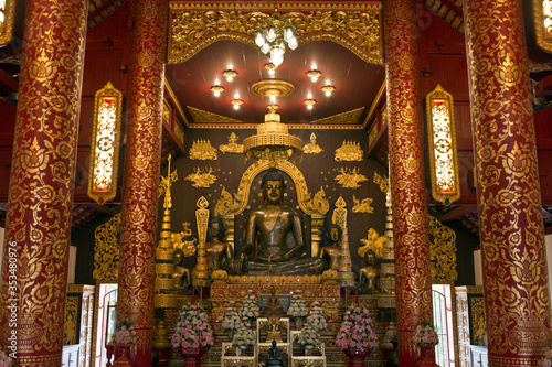 Interior of Wat Phra Kaeo  Chiang Rai  Northern Thailand  Thailand  Asia