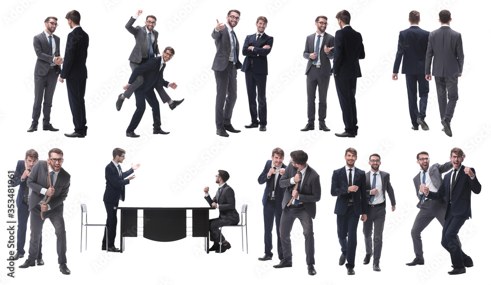 in full growth. two business people discussing something