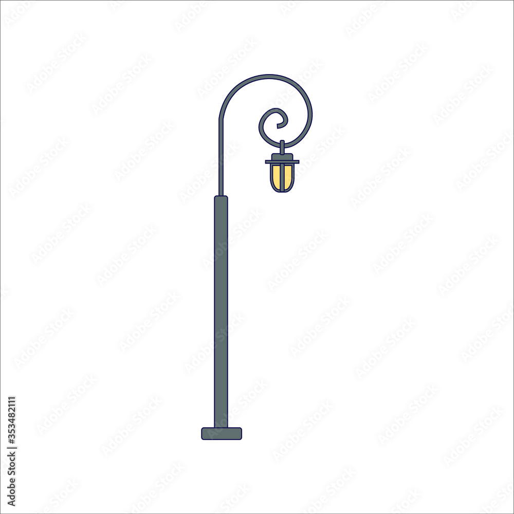 street lamps. illustration for web and mobile street lamps. illustration for web and mobile