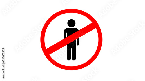 no entry icon, people prohibited, forbidden sign, warning, attention