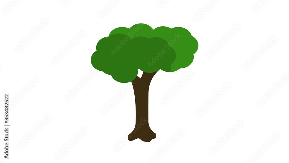 Stylized  tree isolated on white background. Perfect for logotype