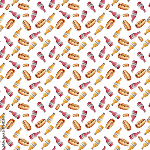 hot dog seamless pattern