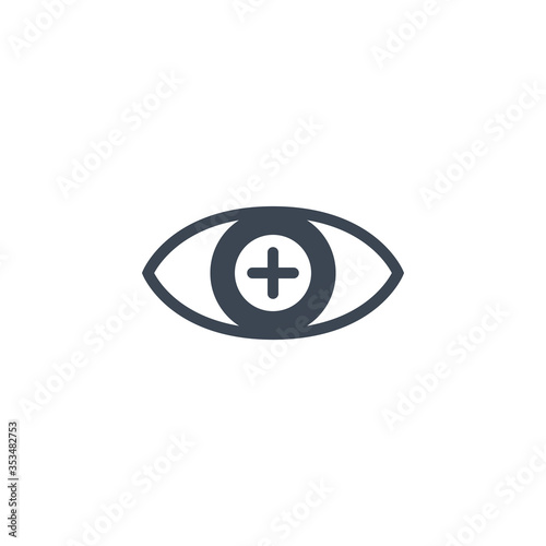 Hyperopia related vector glyph icon. Isolated on white background. Vector illustration.
