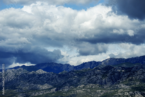 Beautiful mountain landscape on stormy summer day. Montenegro, Bosnia and Herzegovina, Dinaric Alps Balkan