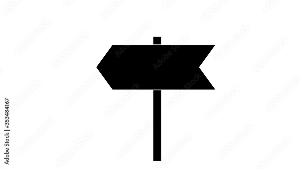 Blank board with place for text.Isolated on white information sign Blank board with place for text.Isolated on white information sign