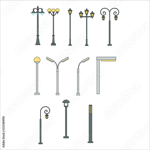 Obraz na płótnie street lamps. illustration for web and mobile w salonie
