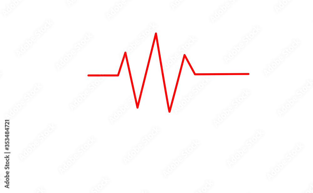 Heartbeat line illustration on white background