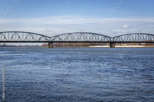 River Vistula with bridge of Josef Pilusdski in Torun city, Poland © Fotokon