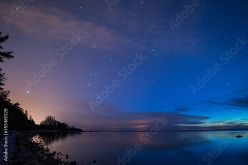 calm ocean under starry sky  Sweden