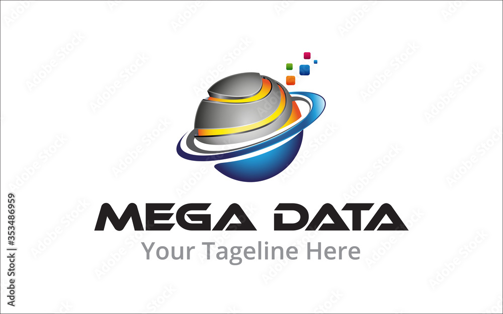Mega data logo design template Mega data logo design template