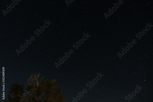 Night starry sky with blinking stars,universe field background