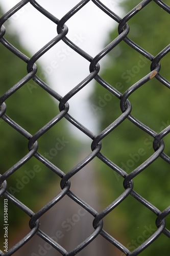 Closeup of a chain link fence