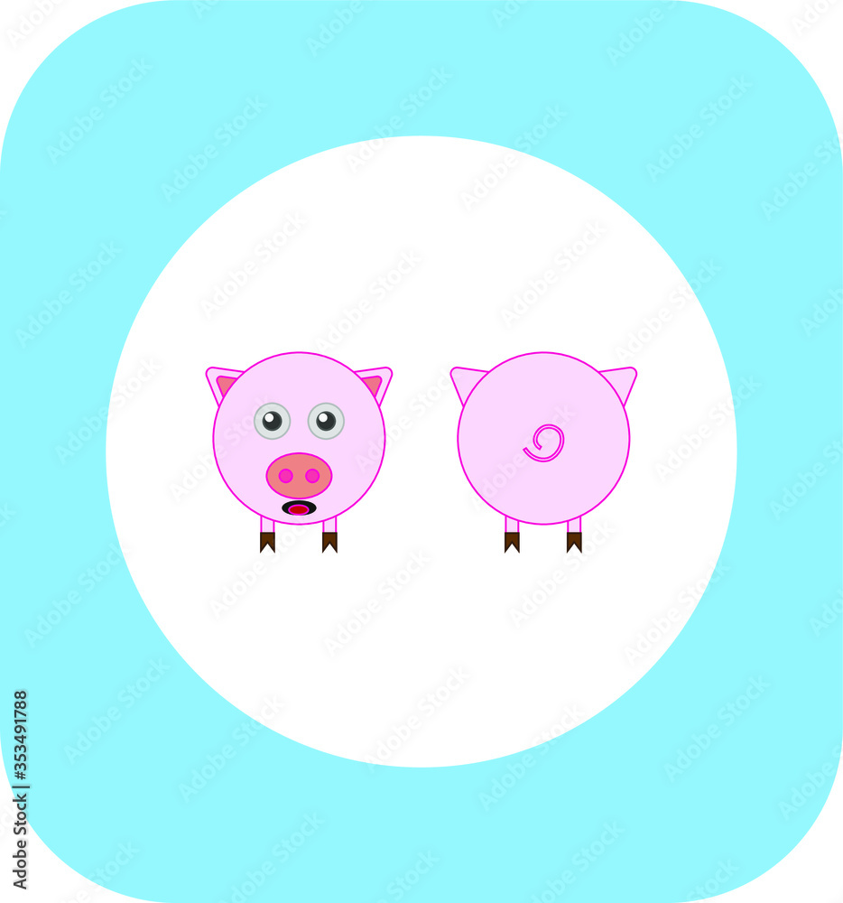 pig shaped icon. illustration for web and mobile pig shaped icon. illustration for web and mobile