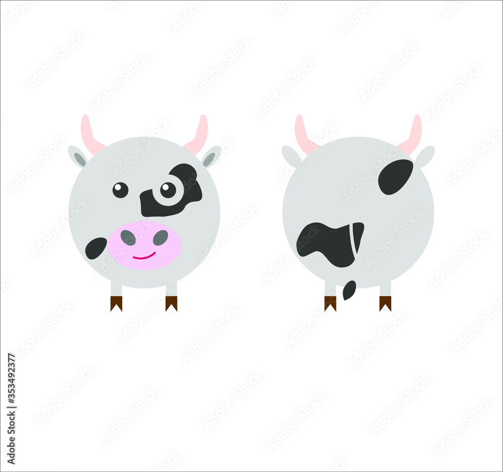 cow shaped icon. illustration for web and mobile