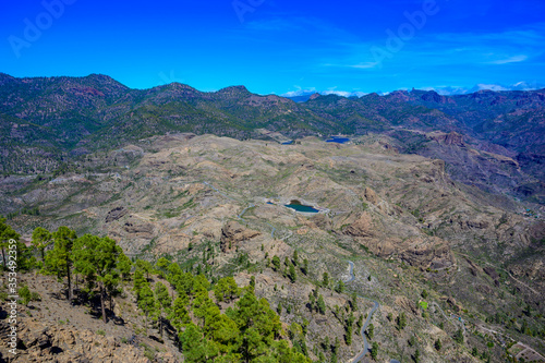 Hiking in Mountain Scenery of Gran Canaria Island - beautiful landscape scenery at mountain village Soria - travel destination, Spain