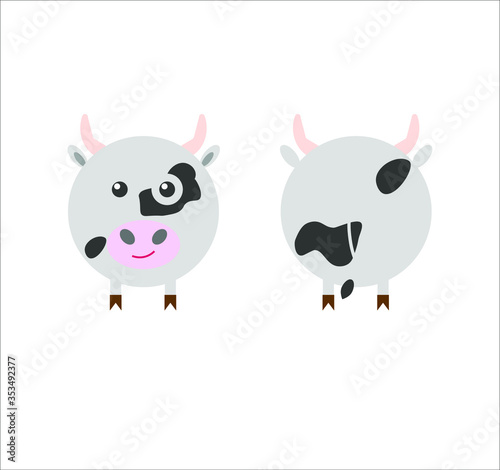 Fototapeta Naklejka Na Ścianę i Meble -  cow shaped icon. illustration for web and mobile