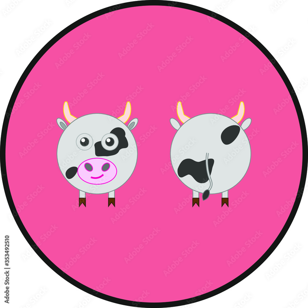 cow shaped icon. illustration for web and mobile