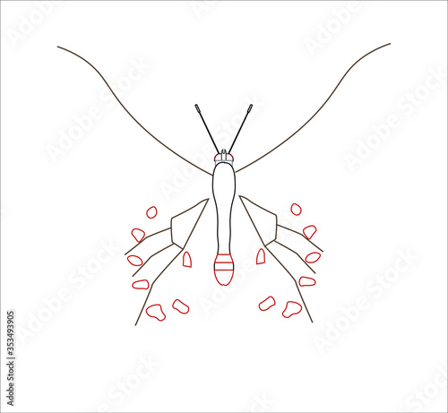 pachliopta kotzebuea butterfly. illustration for web and mobile design.