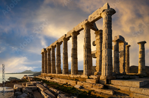 Photo Temple of Poseidon at Cape Sounion, Attica / Greece