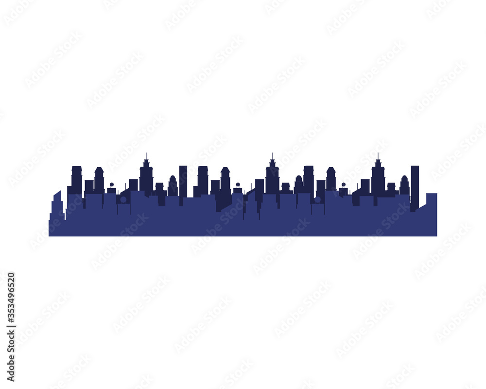 buildings cityscape silhouette isolated icon