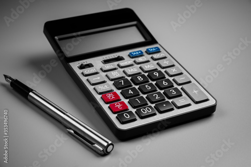 close up top view calculator © kalafoto
