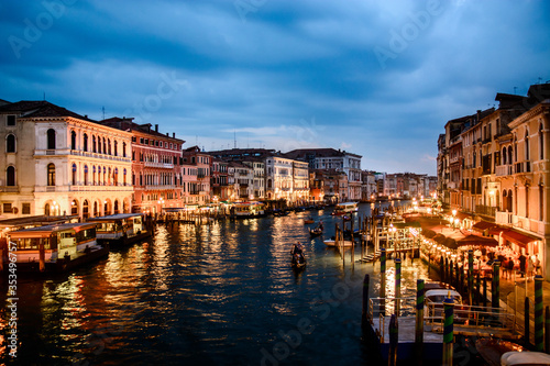 Venice, ITALY - AUGUST 12: Night view of Grand Canal on August 12th 2014 in Venice, Italy. © Michał Kozera