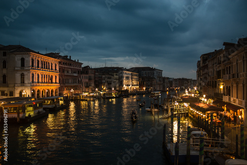 Venice, ITALY - AUGUST 12: Night view of Grand Canal on August 12th 2014 in Venice, Italy.