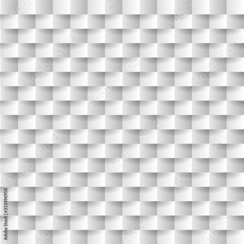 Abstract white paper origami 3d geometric background. Whiten seamless texture with shadow. Simple clean blank background texture. Vector minimalistic paper background