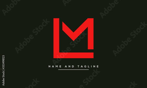 Alphabet letters monogram icon logo LM or ML