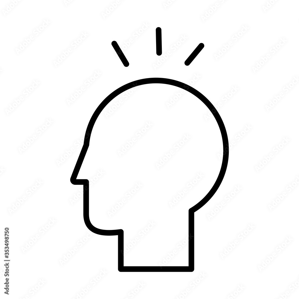 head profile line style icon head profile line style icon