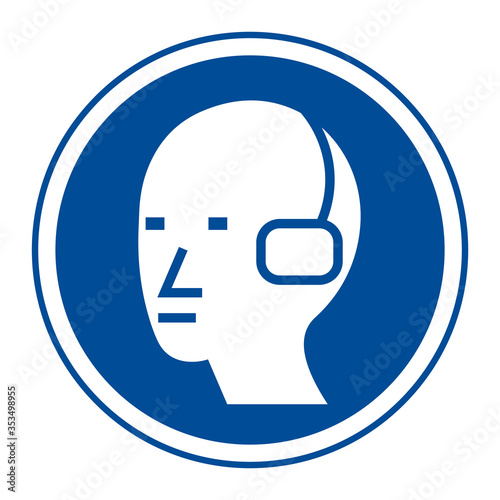 Wear Ear Protection Sign Isolate On White Background