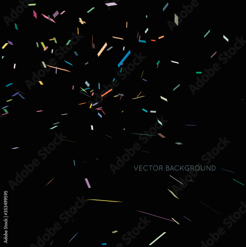 Confetti on black background