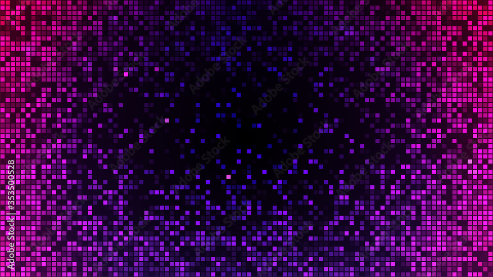 Abstract technology background. Futuristic pixel pattern. Pink and blue vector illustration
