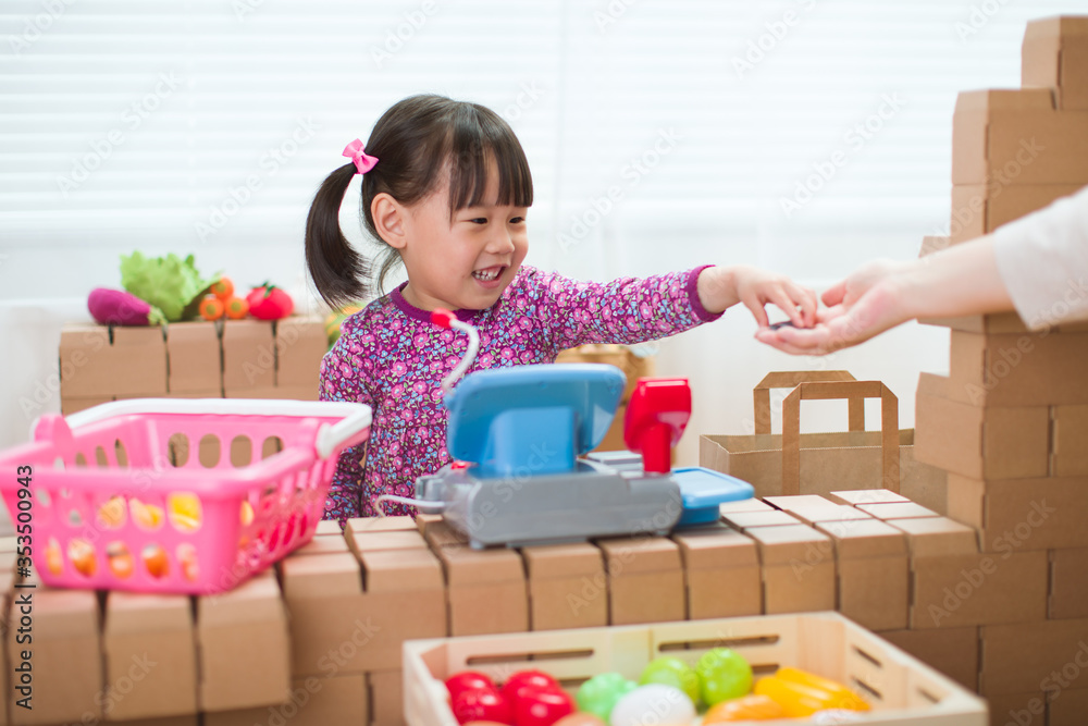 toddler girl pretend play sweet shop keeper at home toddler girl pretend play sweet shop keeper at home