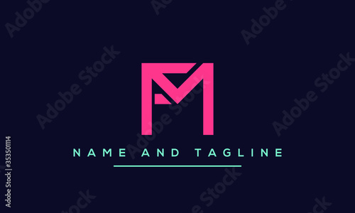 Alphabet letters monogram icon logo MF or FM