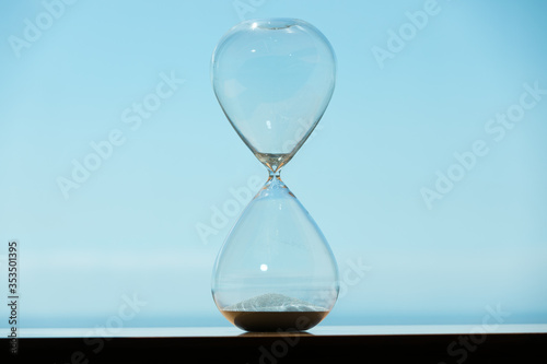 Hourglass on windowsill